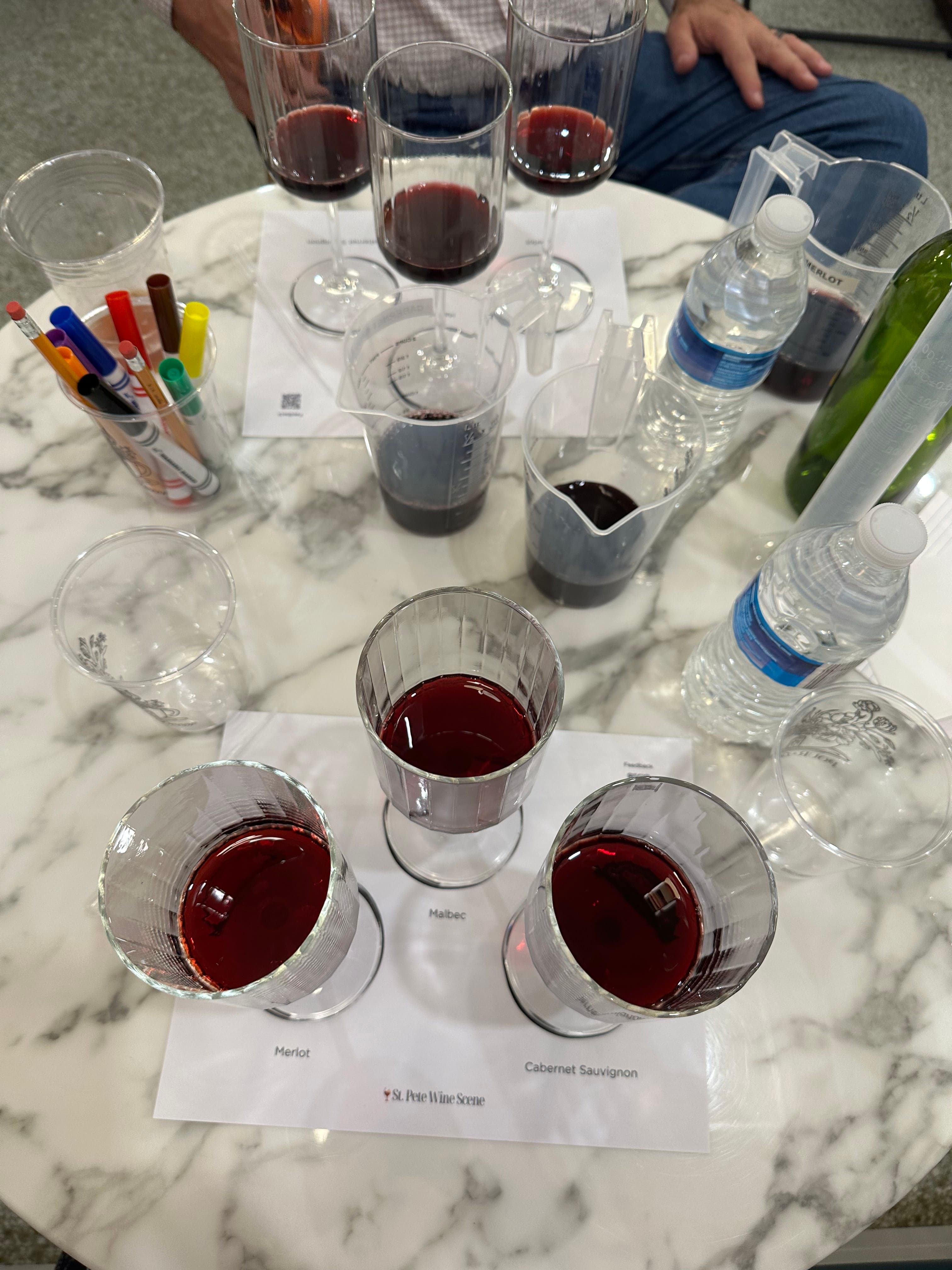 Wine blending station setup